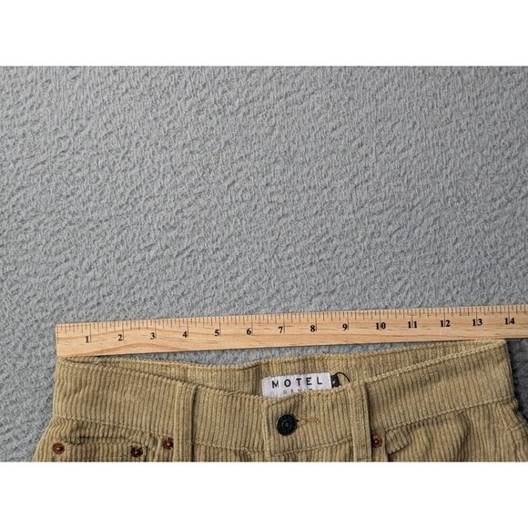 Motel Denim Corduroy Pants Womens Small S 31L Parallel Trouser Cords Tan Sand - Picture 10 of 15